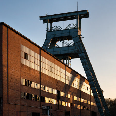 Ewald Pit, industrial heritage of Ruhr metropolis in Herten, Germanyの写真素材