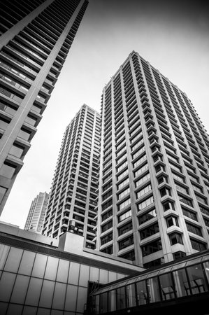 Calgary, Alberta - January 30, 2022: View of modern office towers in urban Calgary in winter.