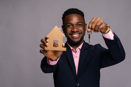 young african businessman real estate agentの写真素材