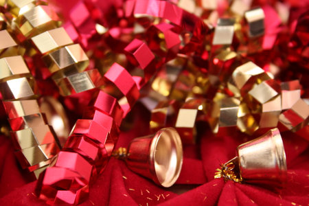 Christmas Decorations With Bows, Balls and Beads