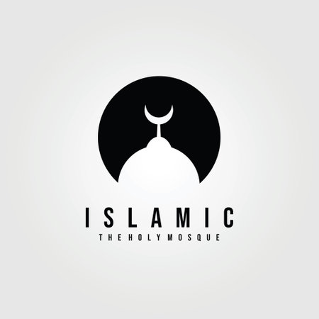 islamic mosque logo vector , muslim illustration designのイラスト素材