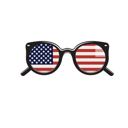 sunglasses with united states of america flag vector illustrationのイラスト素材