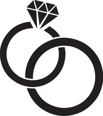 Wedding rings icon isolated on a white backgroundのイラスト素材