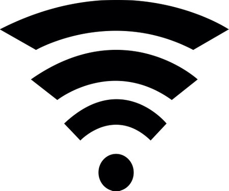 Black vector wifi signal icon on white backgroundのイラスト素材