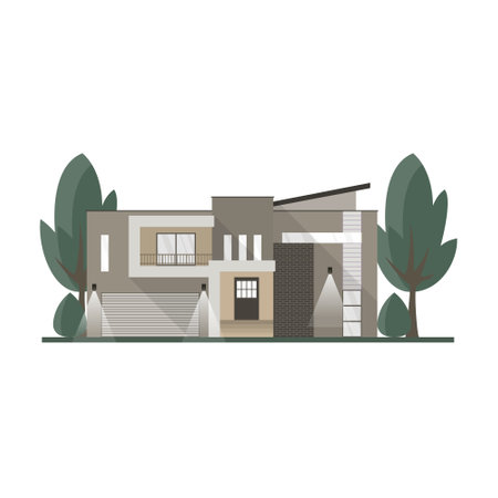 Vector illustration of a private houseのイラスト素材