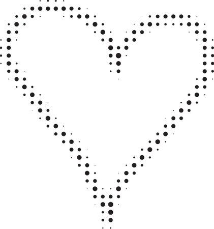 Heart shape with retro halftone effect.のイラスト素材