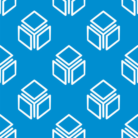outline cube seamless background print. Great for summer vintage fabric, scrapbooking, wallpaper, giftwrap. repeat pattern background designのイラスト素材