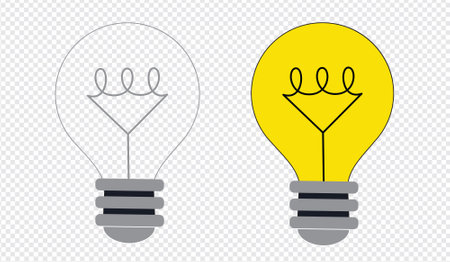 Vector illustation of a light bulbs on transparent backgroundのイラスト素材