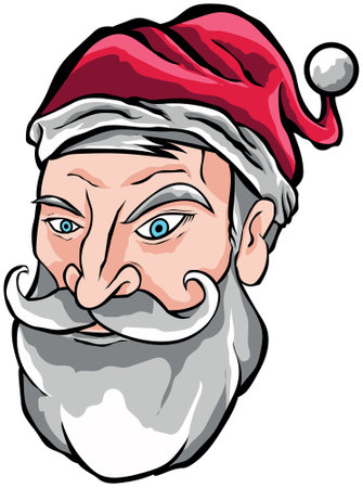 Vector illustration of the head of Santa Clausのイラスト素材