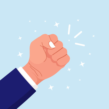 Raised hand with clenched fist Demonstration, revolution conceptのイラスト素材