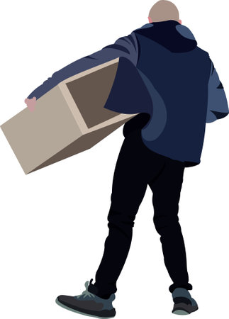 Vector illustration of a male courierのイラスト素材