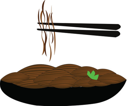 Simple illustration design of traditional japanese food set with local themeのイラスト素材