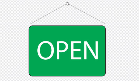 Vector of green "open" signのイラスト素材