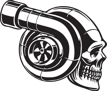 Vector of turbine skull on a white backgroundのイラスト素材