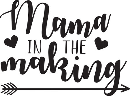 Illustration of a "Mama in the making" sign isolated on a white backgroundのイラスト素材