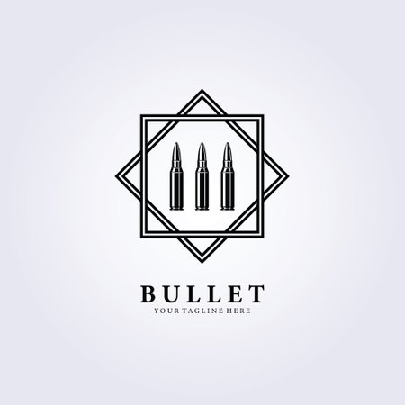 bullet badge emblem logo square vector illustration designのイラスト素材