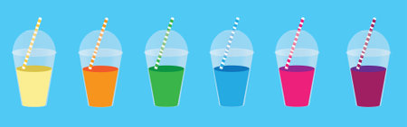 Vector illustration of colorful smoothies of various flavorsのイラスト素材