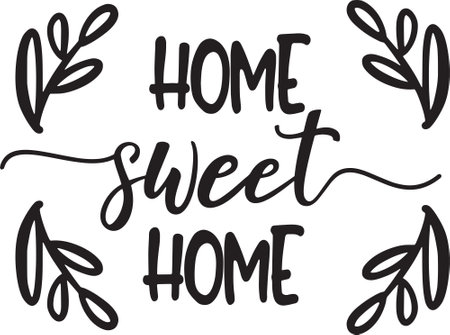 Vector of "home sweet home" lettering on a white backgroundのイラスト素材