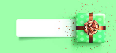 Vector of shiny satin bows on giftsのイラスト素材