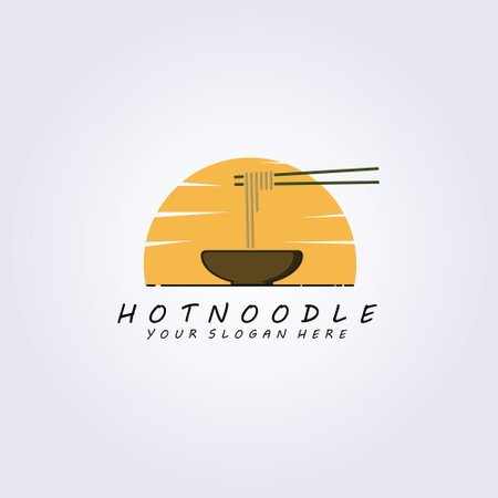 Hot noodle logo vector illustration design, symbol icon illustrationのイラスト素材