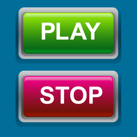 Vector illustration of the buttons play and stopのイラスト素材