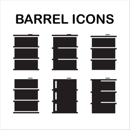 Vector illustration of barrel iconsのイラスト素材