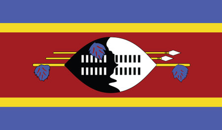Vector design of the Flag of Eswatiniのイラスト素材