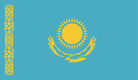 Vector illustration of the flag of Kazakhstanのイラスト素材