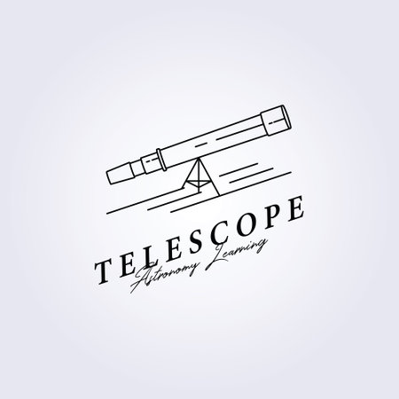 isolated minimal line telescope logo icon vector illustration design templateのイラスト素材