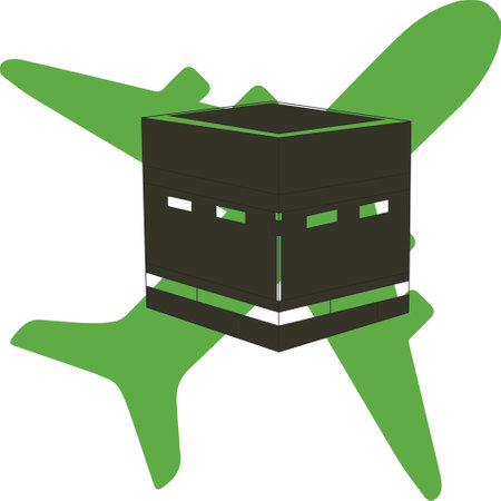 Vector design of muslim people doing hajj in meccaのイラスト素材