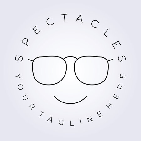 handsome beautiful spectacle fashion logo vector icon symbol sign label illustration design line art glasses logoのイラスト素材
