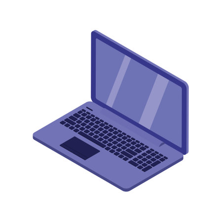 Vector illustration of a blue laptopのイラスト素材