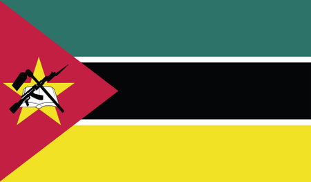 Vector design of the Flag of Mozambiqueのイラスト素材