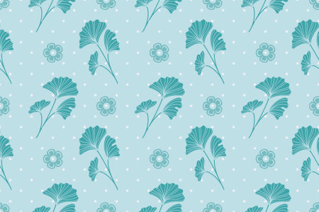Vector design of a green floral seamless pattern for wallpapers and backgroundsのイラスト素材