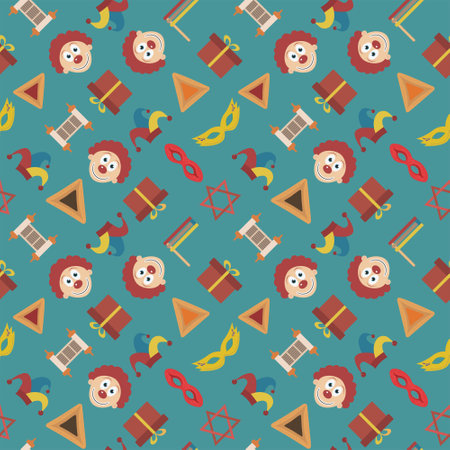 A Purim Holiday with colorful shapesのイラスト素材