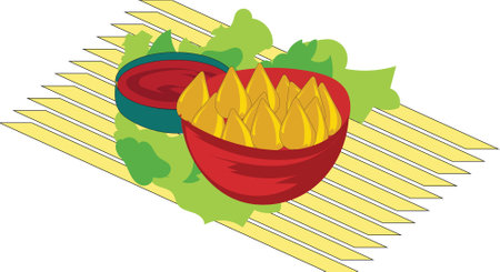 Brazilian food illustration design with the name coxinhaのイラスト素材