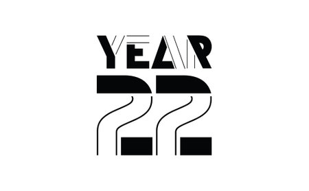 Vector of a black and white creative design template of Year 22 for wallpapers and bannersのイラスト素材