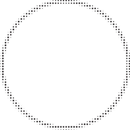 Circle, round shape, outline, with retro halftone effect.のイラスト素材