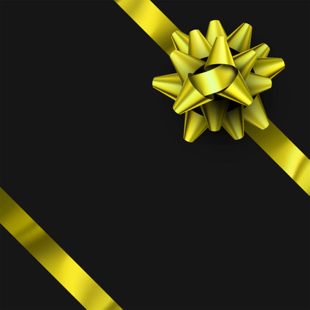 Vector of shiny gold satin ribbonのイラスト素材