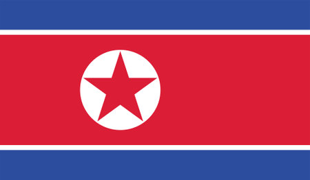 Vector illustration of the flag of North Koreaのイラスト素材
