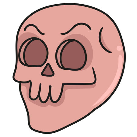 Doodle vector design of a face skullのイラスト素材