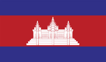 Vector of a flag of Cambodiaのイラスト素材