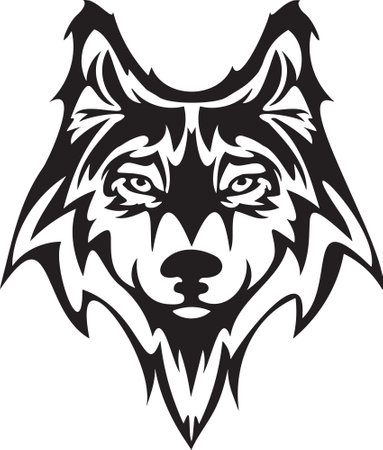 Vector of Wolf's head on a white backgroundのイラスト素材