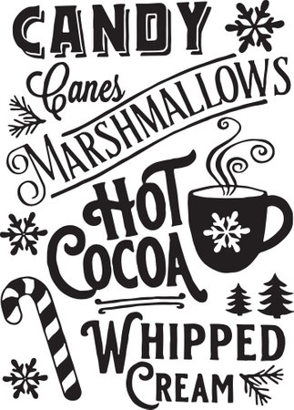 Illustration of a cafe sign offering candies isolated on a white backgroundのイラスト素材