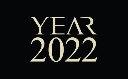 Vector of a simple script with the Year 22 isolated on a dark background