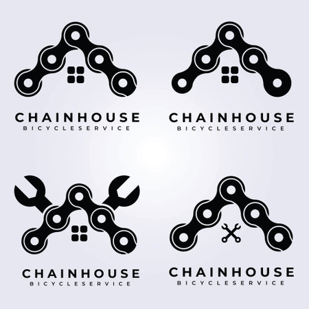 set bundle chain logo vector illustration designのイラスト素材