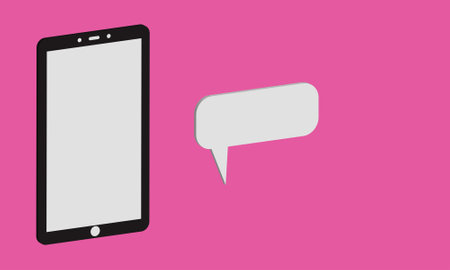 Smartphone illustration design and chat iconのイラスト素材