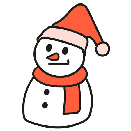 Doodle vector design of a snowmanのイラスト素材