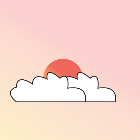 Simple and minimalistic cloud vector design on a simple backgroundのイラスト素材