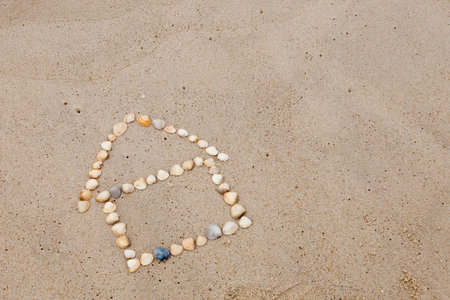 a house at the beach made of musslesの写真素材